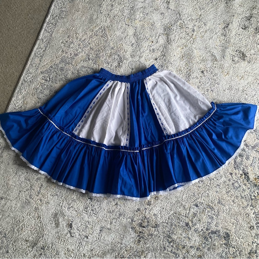 Blue & White Vintage Western Skirt